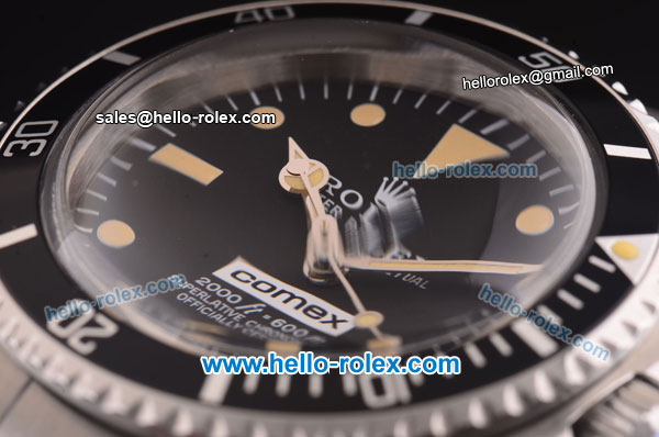 Rolex Submariner Comex Swiss ETA 2836 Automatic Steel Case and Strap with Black Dial - Click Image to Close